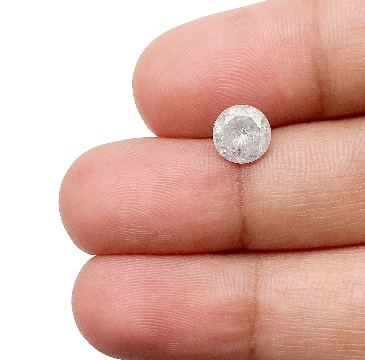 1.05ct | Salt &amp; Pepper Round Shape Brilliant Cut Diamond - Modern Rustic Diamond