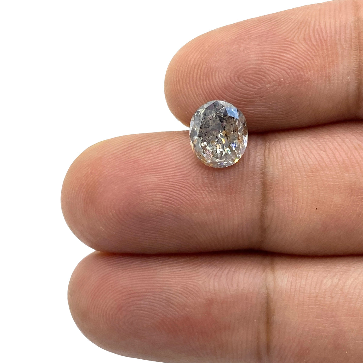 2.27ct | Salt &amp; Pepper Oval Shape Brilliant Cut Diamond - Modern Rustic Diamond