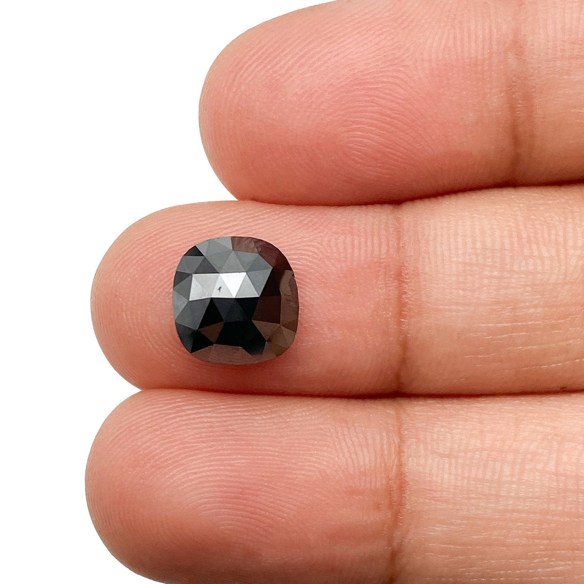 2.64ct | Black/ Cushion Shape Rose Cut Diamond-Modern Rustic Diamond