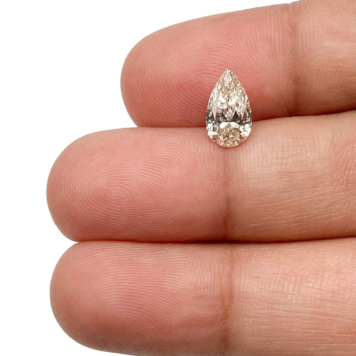 1.00ct | Champagne VVS Pear Shape Brilliant Cut Diamond - Modern Rustic Diamond