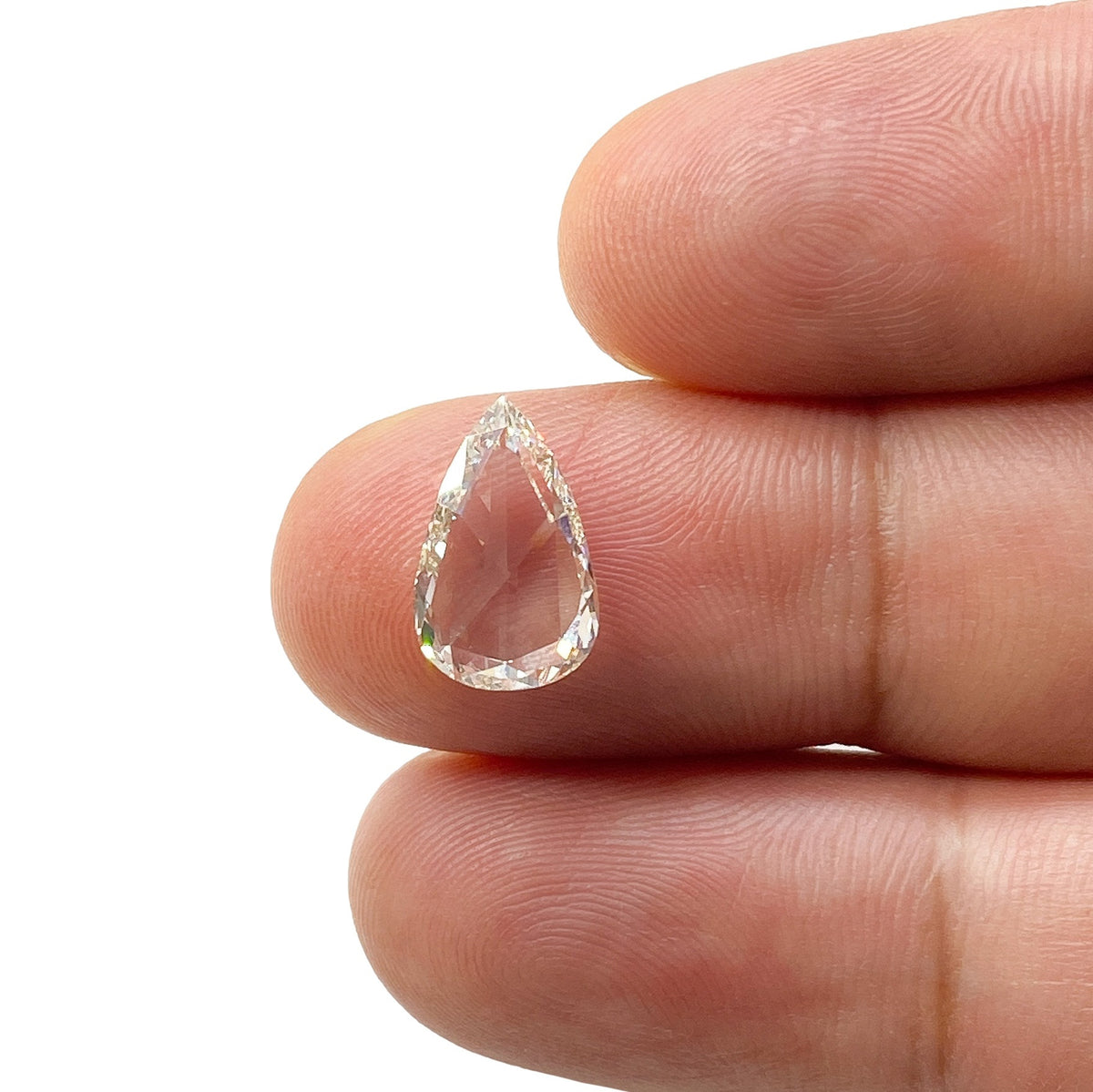 2.01ct | Champagne VVS Pear Shape Rose Cut Diamond - Modern Rustic Diamond