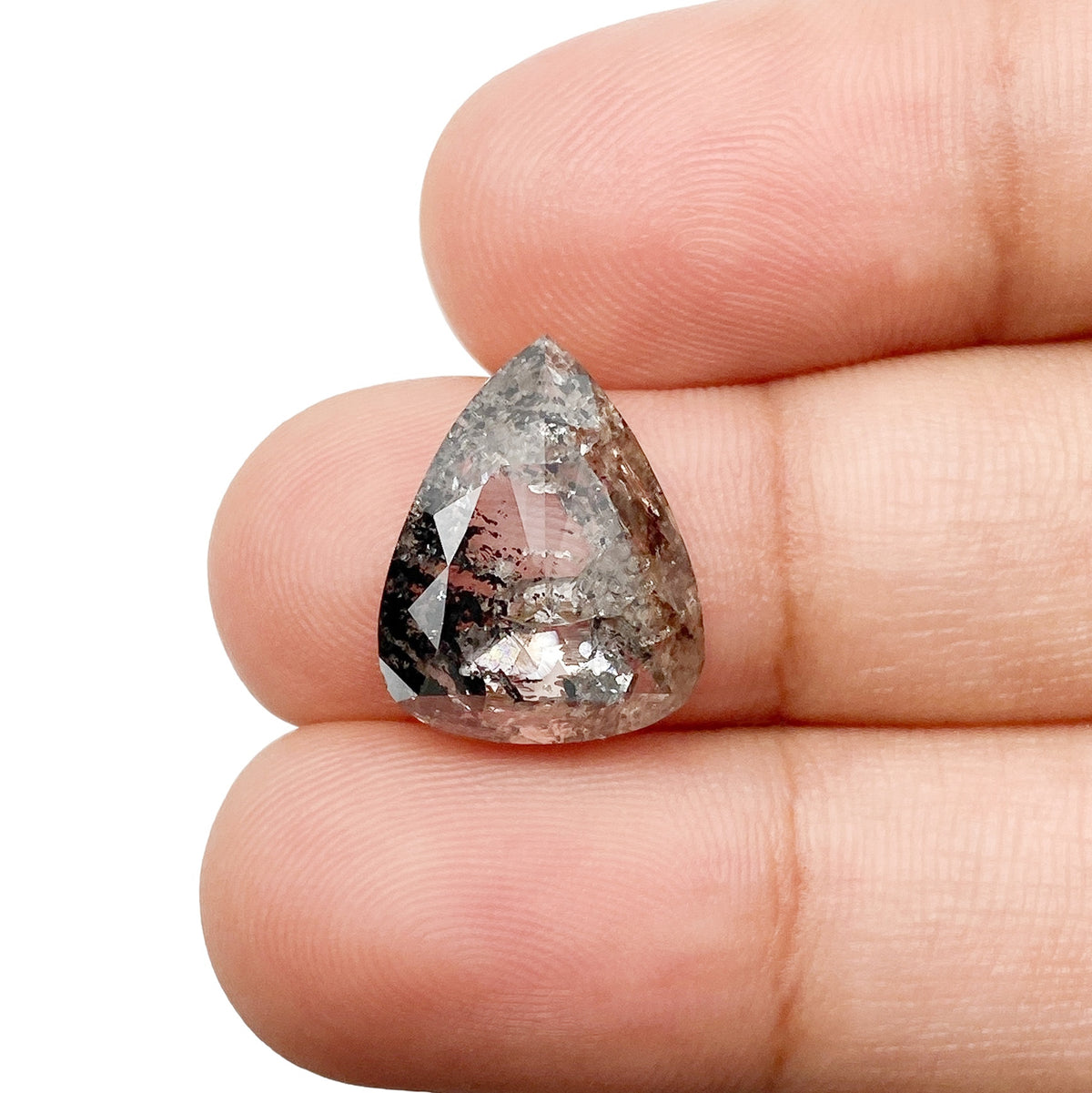 5.51ct | Rustic Pear Shape Rose Cut Diamond - Modern Rustic Diamond