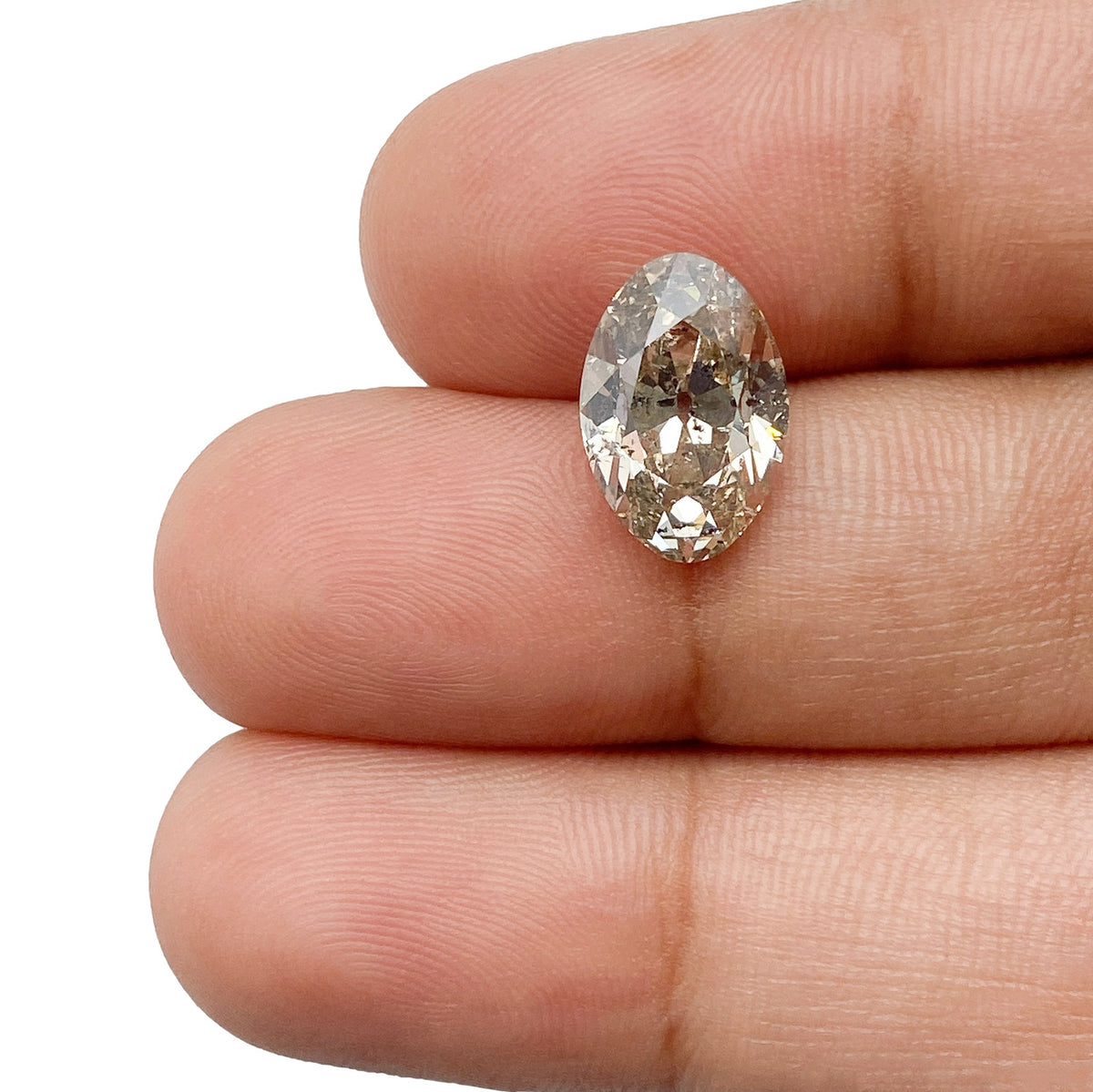 3.11ct | Champagne SI Oval Shape Old Mine Cut Diamond - Modern Rustic Diamond