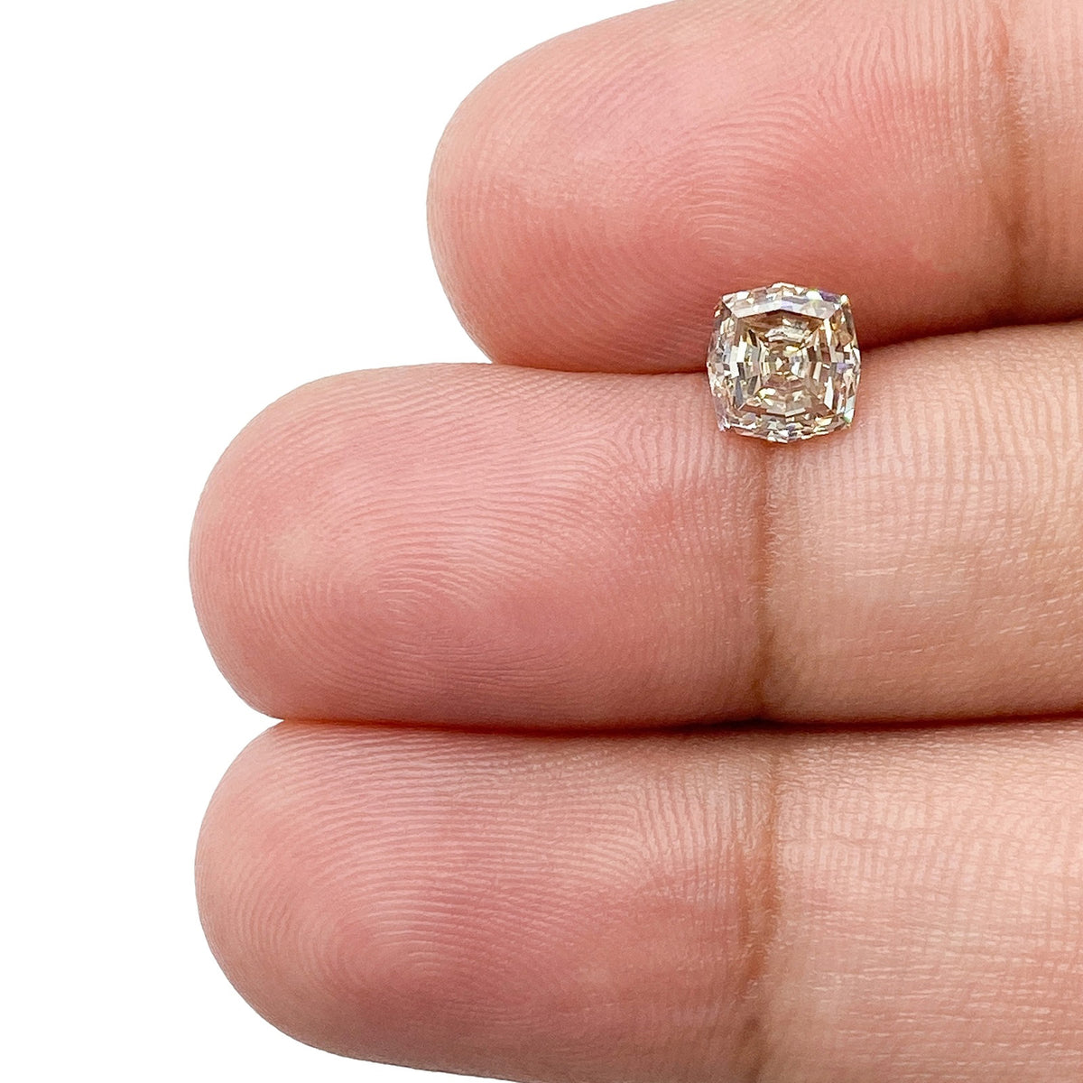 1.01ct | Champagne VVS Cushion Shape Step Cut Diamond - Modern Rustic Diamond