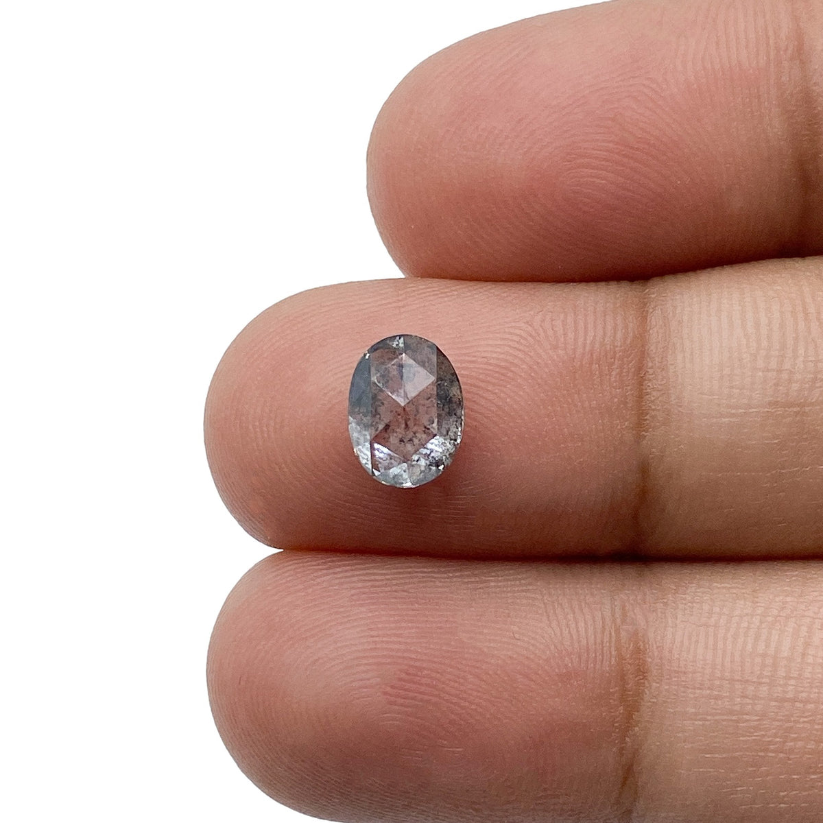 1.19ct | Salt &amp; Pepper Oval Shape Rose Cut Diamond - Modern Rustic Diamond