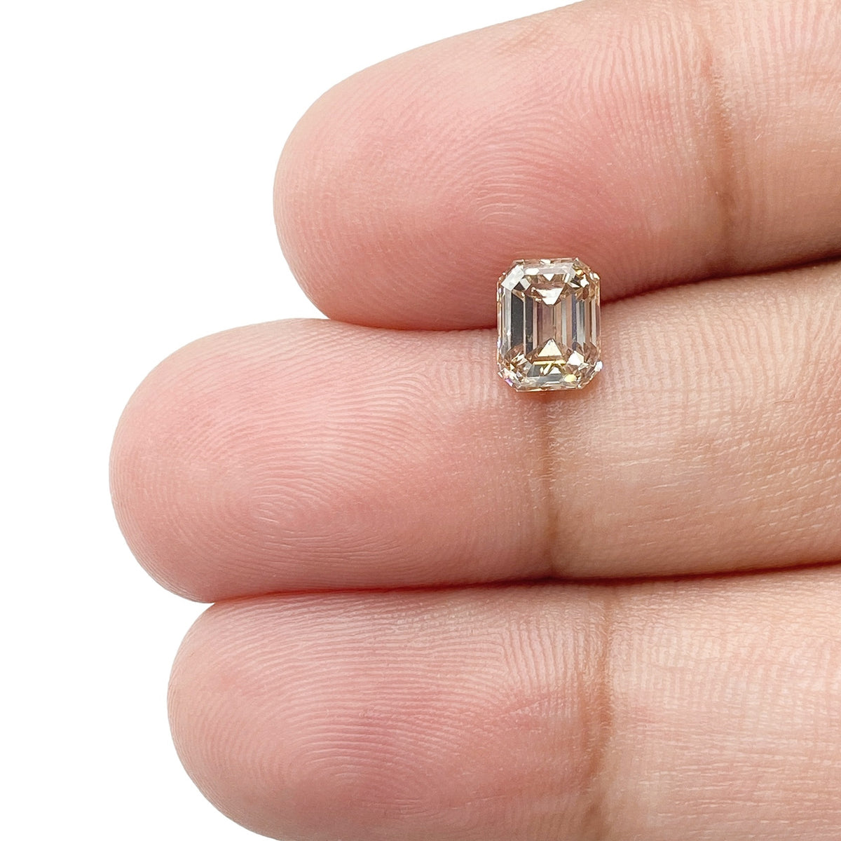 1.12ct | Champagne VVS Emerald Shape Step Cut Diamond - Modern Rustic Diamond