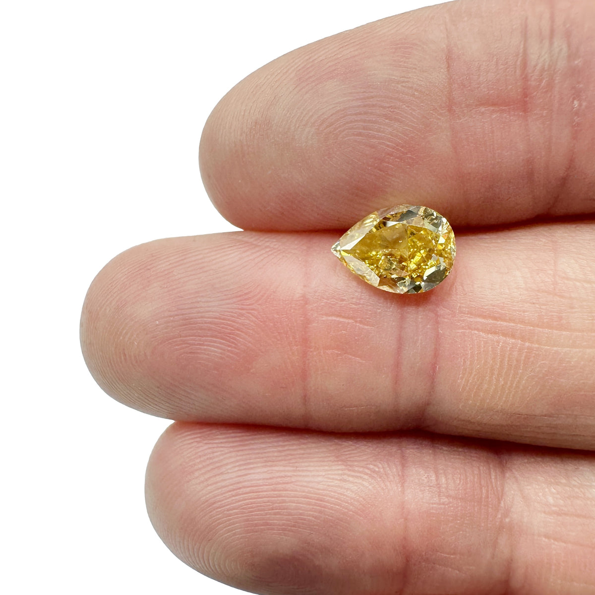 2.01ct | Yl-Fboy I1 Pear Shape Brilliant Cut Diamond (GIA) - Modern Rustic Diamond