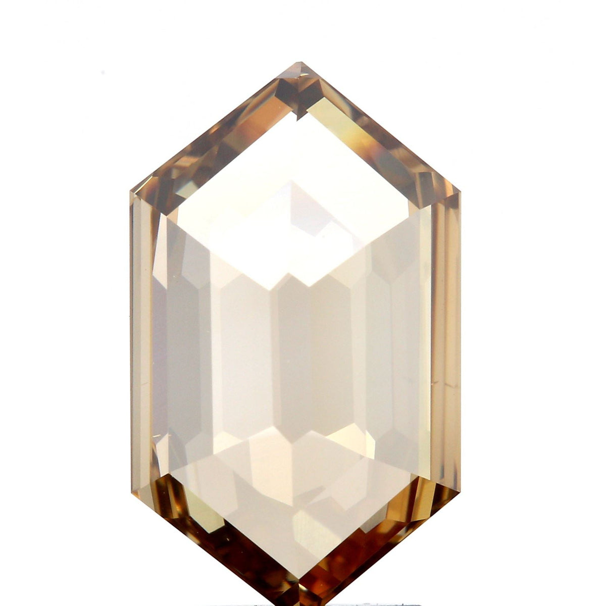 3.01ct | Cognac VVS Hexagon Shape Rose Cut Diamond-Modern Rustic Diamond