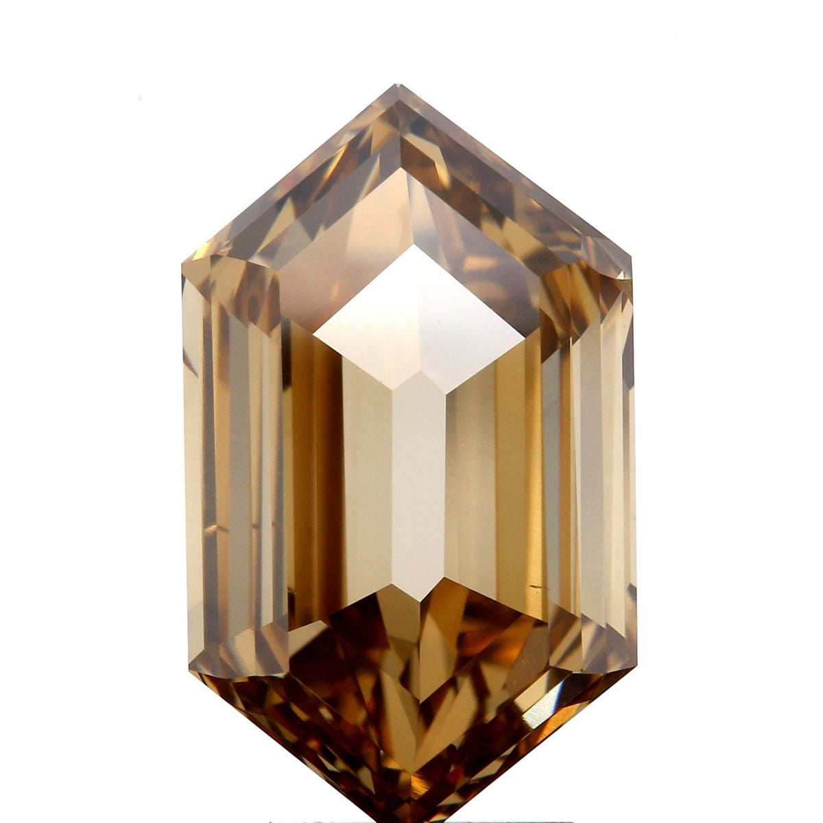 3.01ct | Cognac VVS Hexagon Shape Rose Cut Diamond-Modern Rustic Diamond