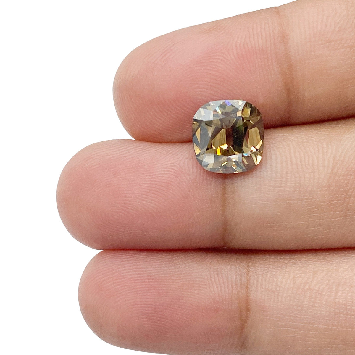 3.02ct | Cognac VS2 Cushion Shape Old Mine Cut Diamond-Modern Rustic Diamond