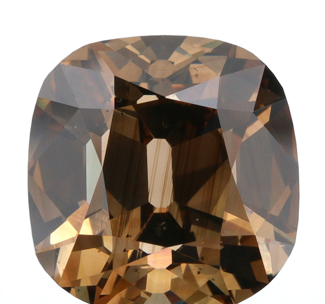 3.02ct | Cognac VS2 Cushion Shape Old Mine Cut Diamond-Modern Rustic Diamond