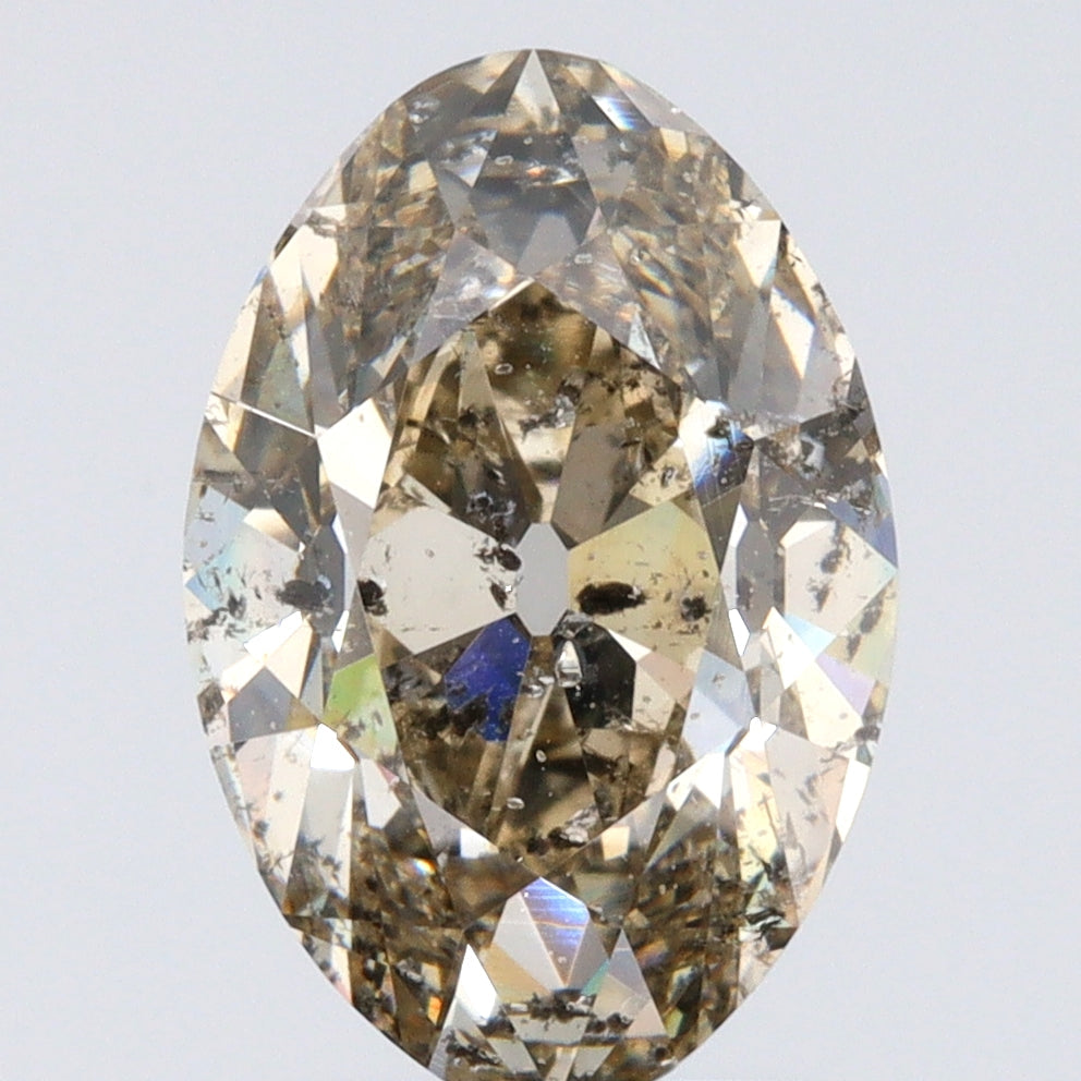 3.11ct | Champagne SI Oval Shape Old Mine Cut Diamond-Modern Rustic Diamond