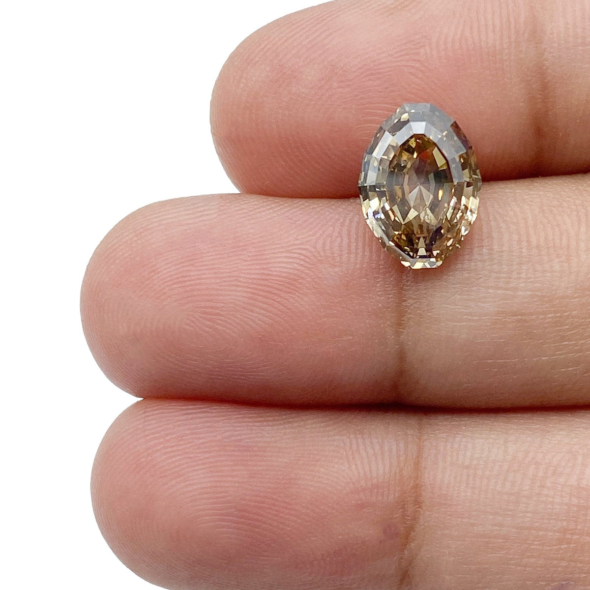 3.12ct | Cognac SI Oval Shape Step Cut Diamond-Modern Rustic Diamond