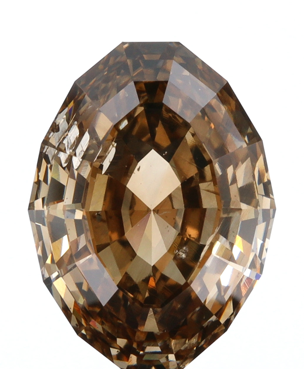 3.12ct | Cognac SI Oval Shape Step Cut Diamond-Modern Rustic Diamond