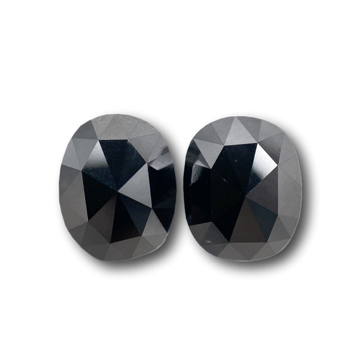 3.16cttw | Black Cushion Shape Rose Cut Diamond Matched Pair-Modern Rustic Diamond