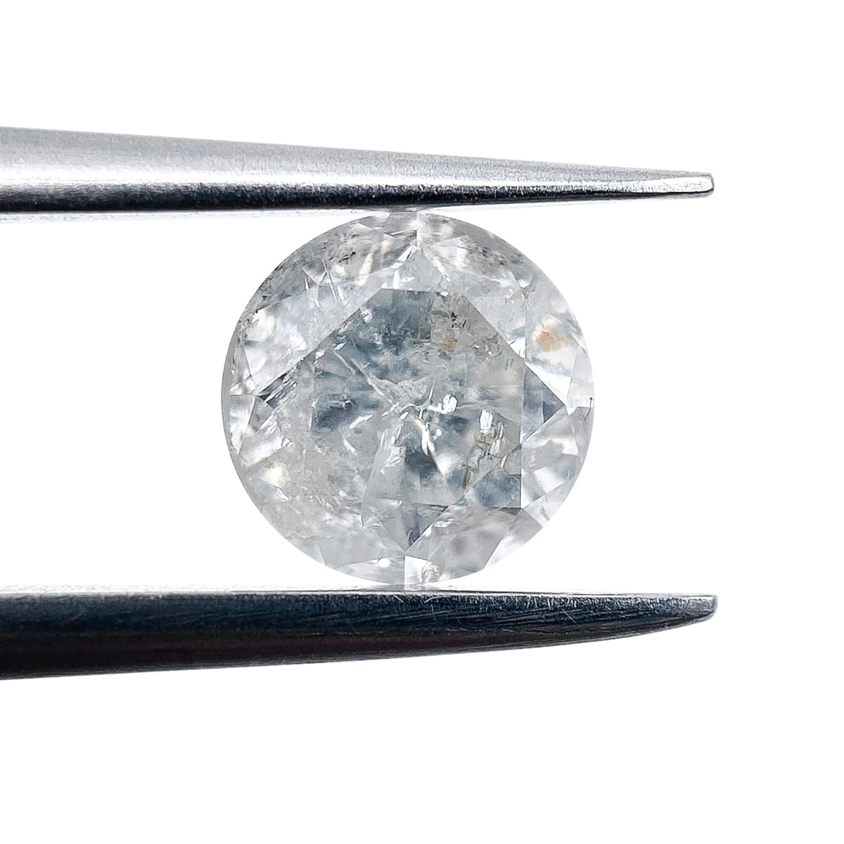 0.85ct | Salt &amp; Pepper Round Shape Brilliant Cut Diamond - Modern Rustic Diamond