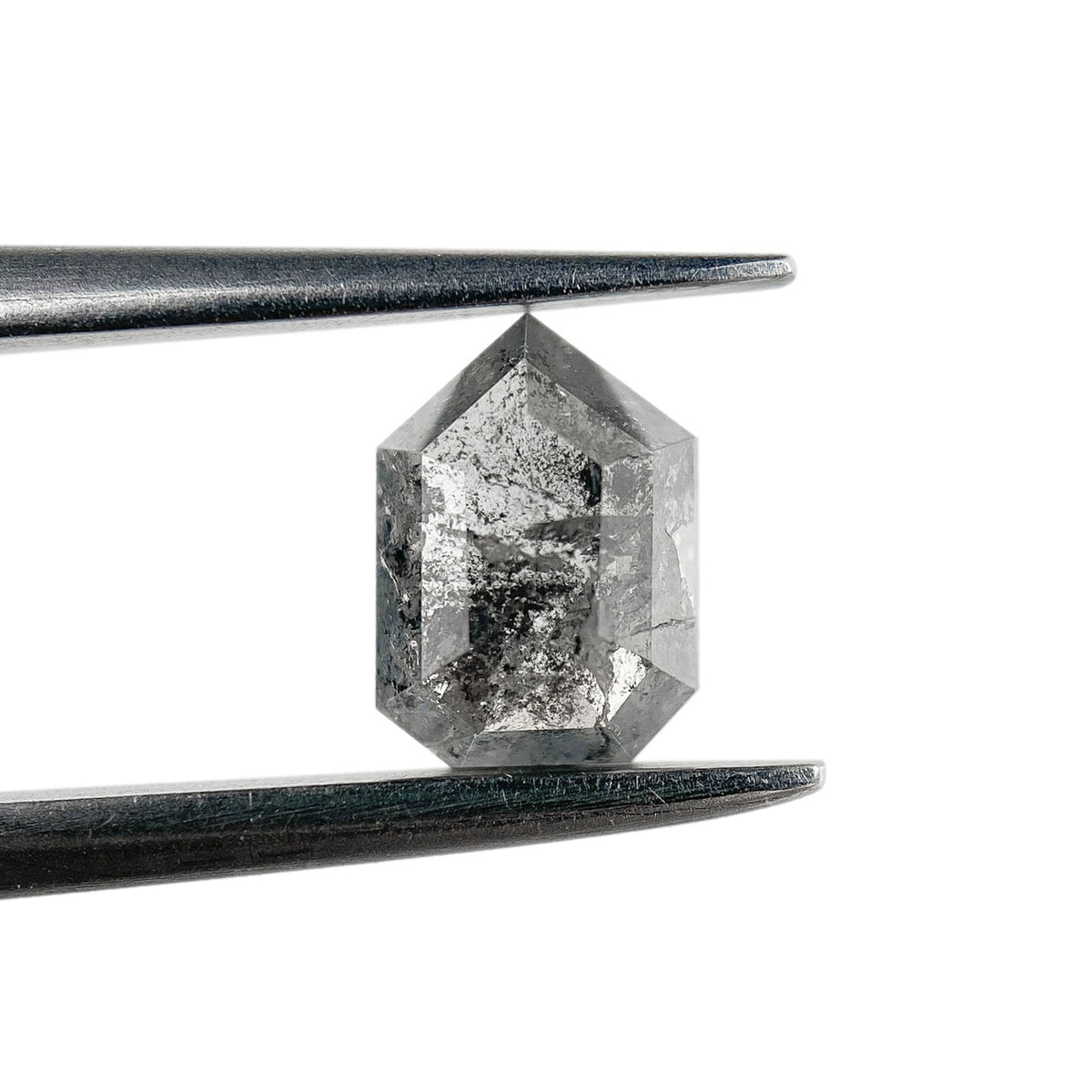 0.57ct | Salt &amp; Pepper Shield Shape Step Cut Diamond - Modern Rustic Diamond