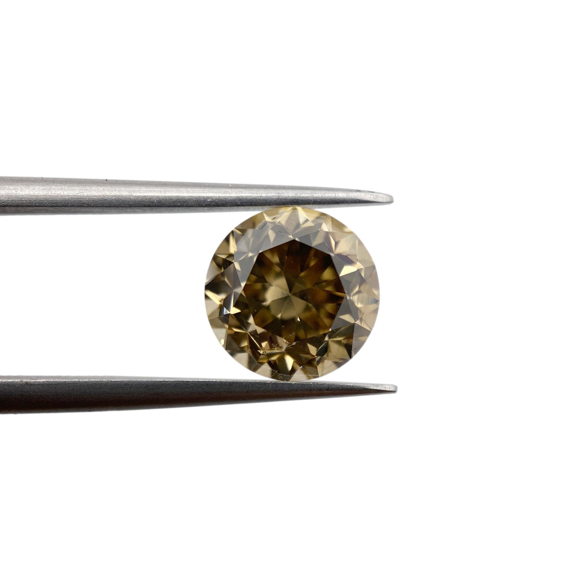 3.21ct | Champagne VS Round Shape Brilliant Cut Diamond-Modern Rustic Diamond