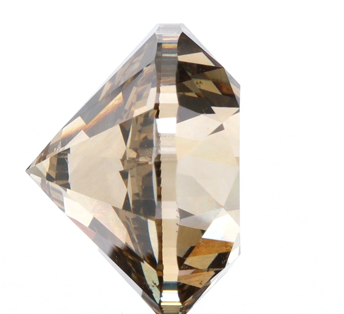 3.21ct | Champagne VS Round Shape Brilliant Cut Diamond-Modern Rustic Diamond