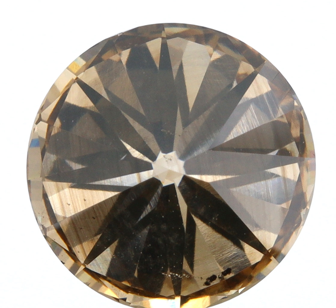 3.21ct | Champagne VS Round Shape Brilliant Cut Diamond-Modern Rustic Diamond