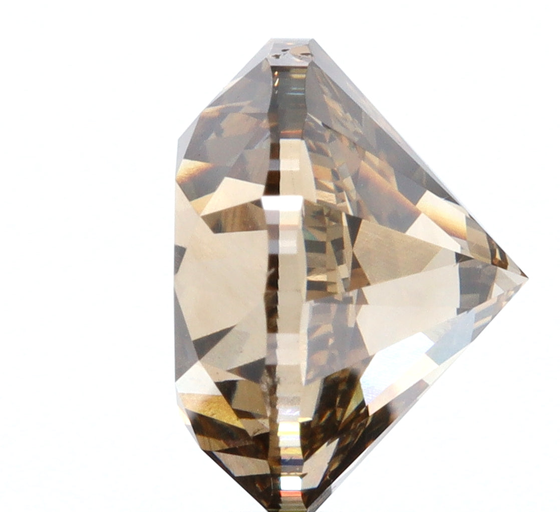 3.21ct | Champagne VS Round Shape Brilliant Cut Diamond-Modern Rustic Diamond