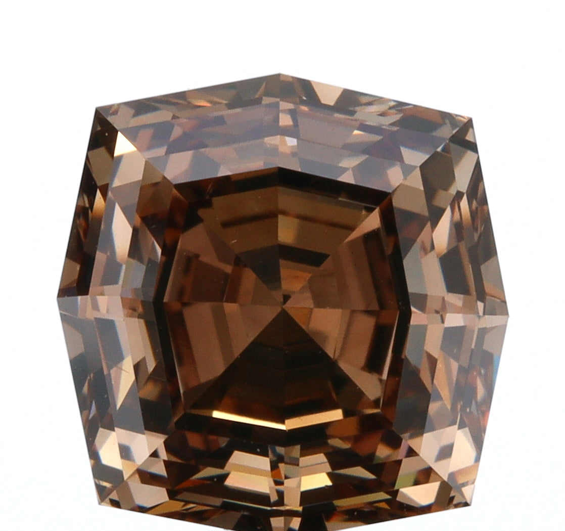 3.23ct | Cognac VVS Octagonal Shape Step Cut Diamond-Modern Rustic Diamond