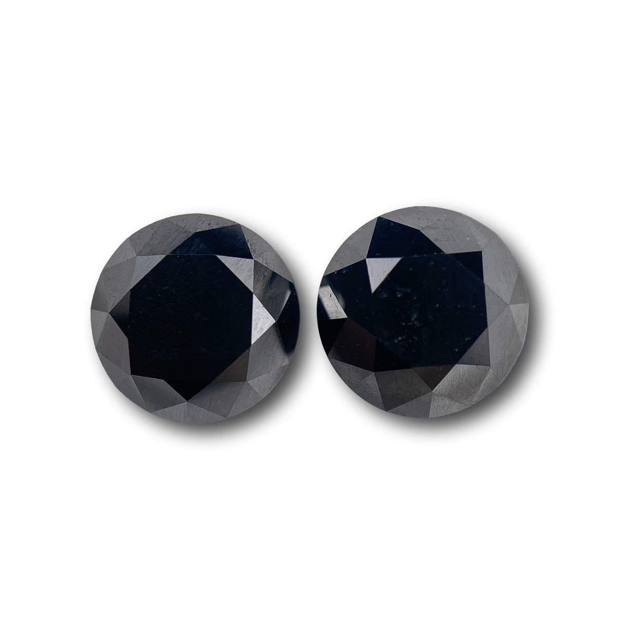 3.27cttw | Black Round Shape Brilliant Cut Diamond Matched Pair-Modern Rustic Diamond