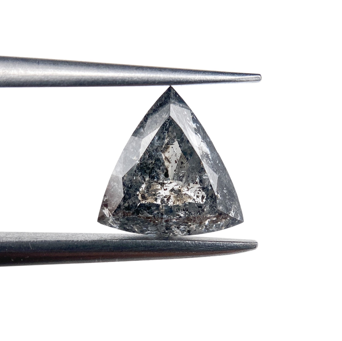 1.06ct | Salt &amp; Pepper Triangular Shape Rose Cut Diamond - Modern Rustic Diamond