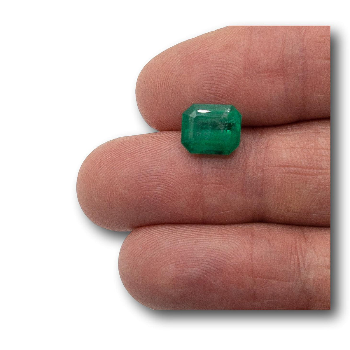 3.41ct | Step Cut Emerald Shape Muzo Origin Emerald-Modern Rustic Diamond