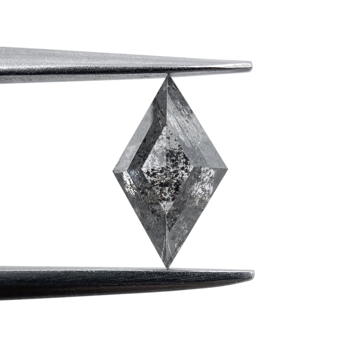 0.69ct | Salt &amp; Pepper Lozenge Shape Rose Cut Diamond - Modern Rustic Diamond