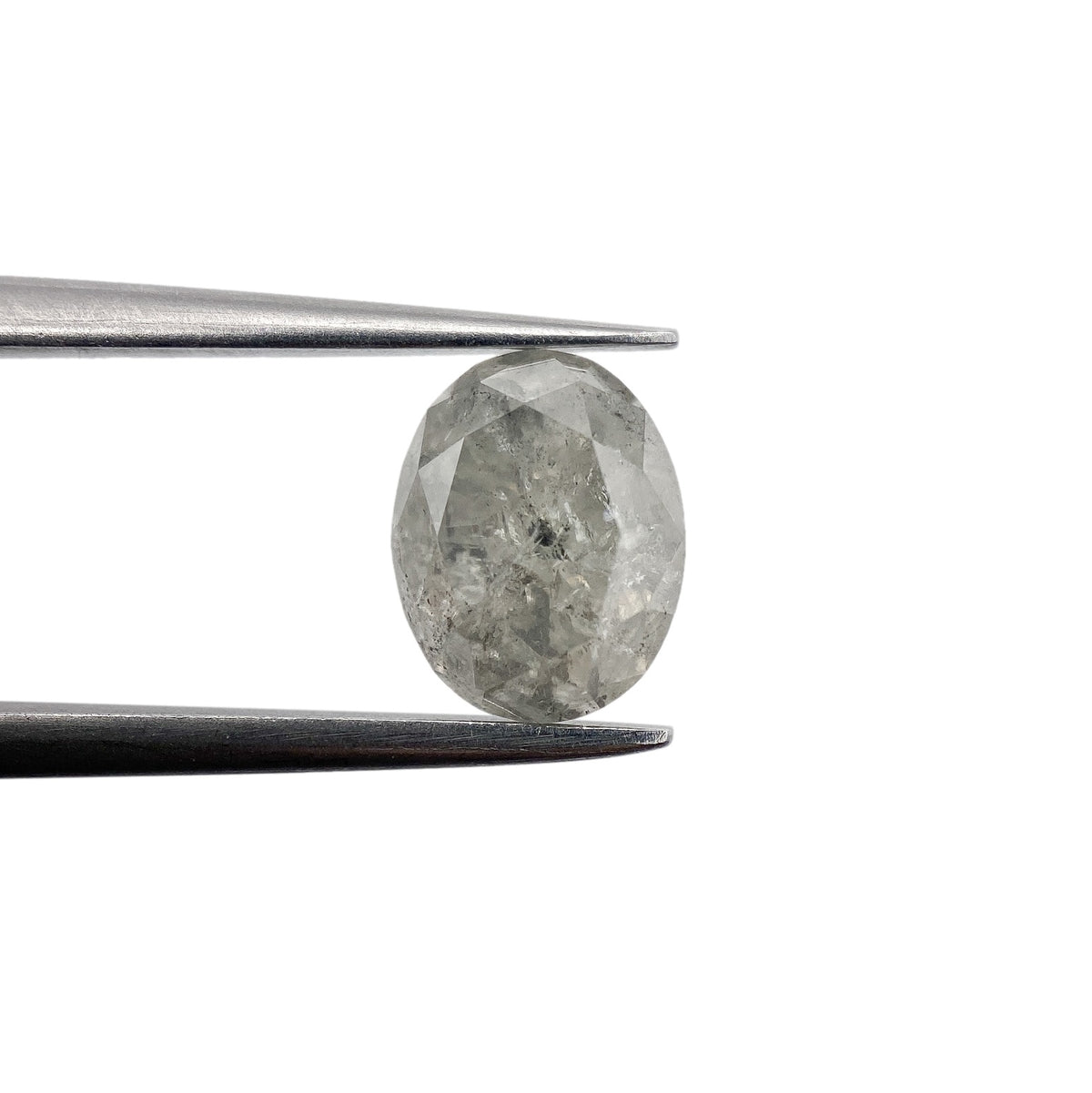 1.95ct | Salt &amp; Pepper Oval Shape Brilliant Cut Diamond - Modern Rustic Diamond