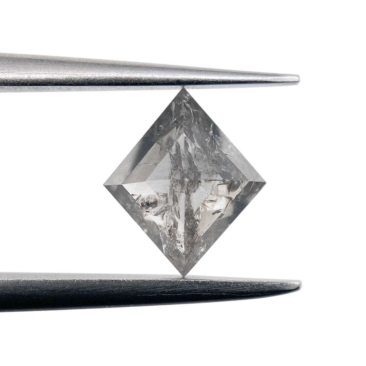 0.88ct | Salt &amp; Pepper Lozenge Shape Rose Cut Diamond - Modern Rustic Diamond