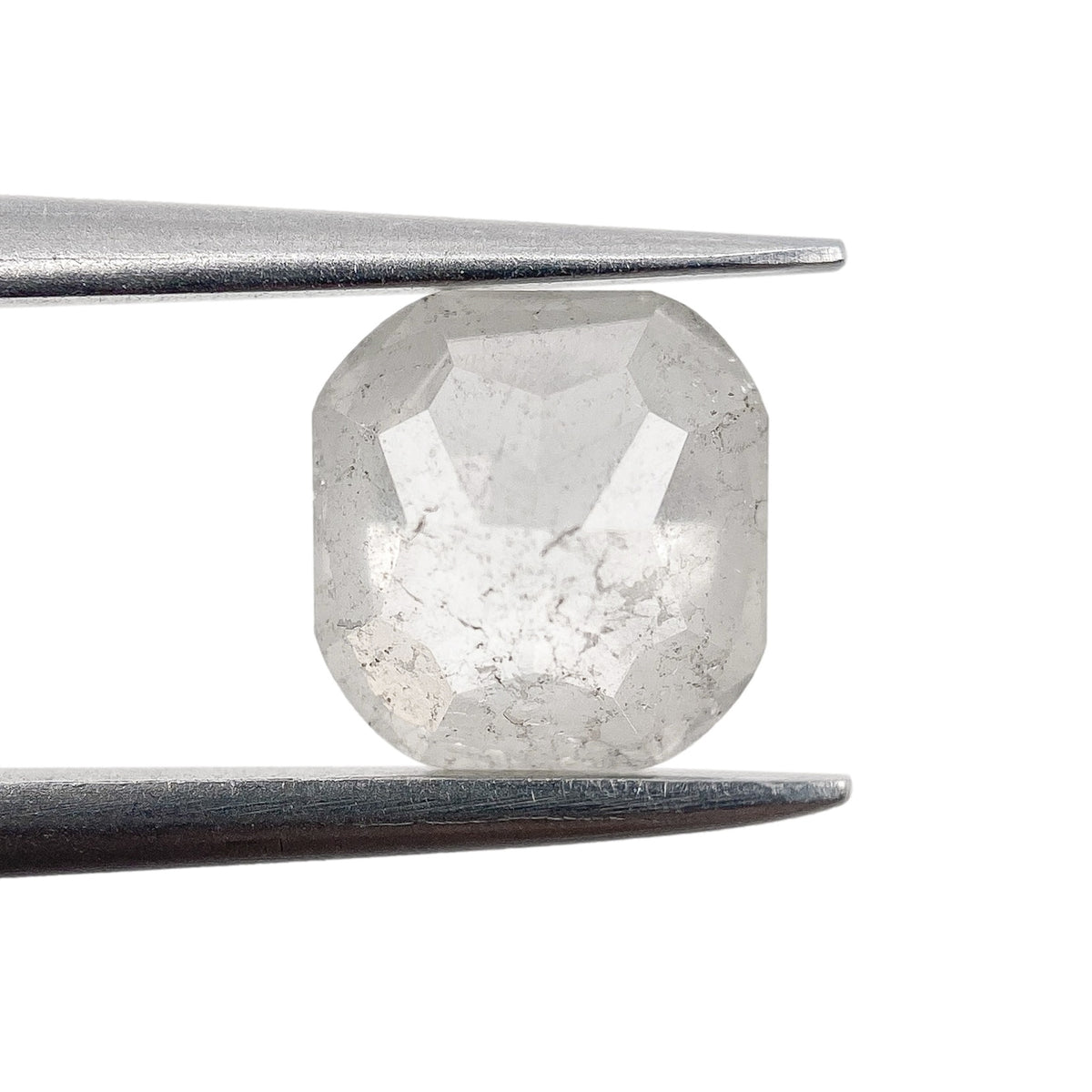 1.14ct | Salt &amp; Pepper Cushion Shape Rose Cut Diamond - Modern Rustic Diamond