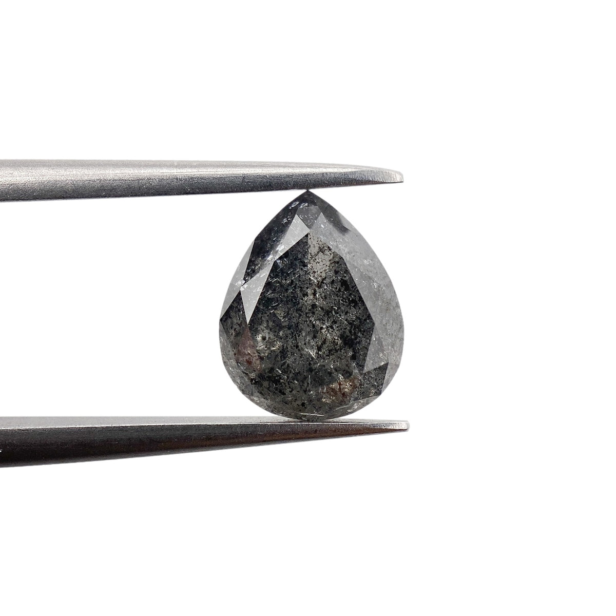 1.49ct | Salt &amp; Pepper Pear Shape Brilliant Cut Diamond - Modern Rustic Diamond