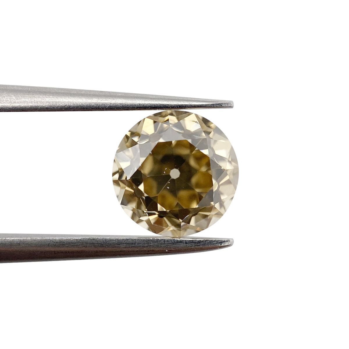 1.55ct | Champagne VVS Round Shape Old European Cut Diamond - Modern Rustic Diamond