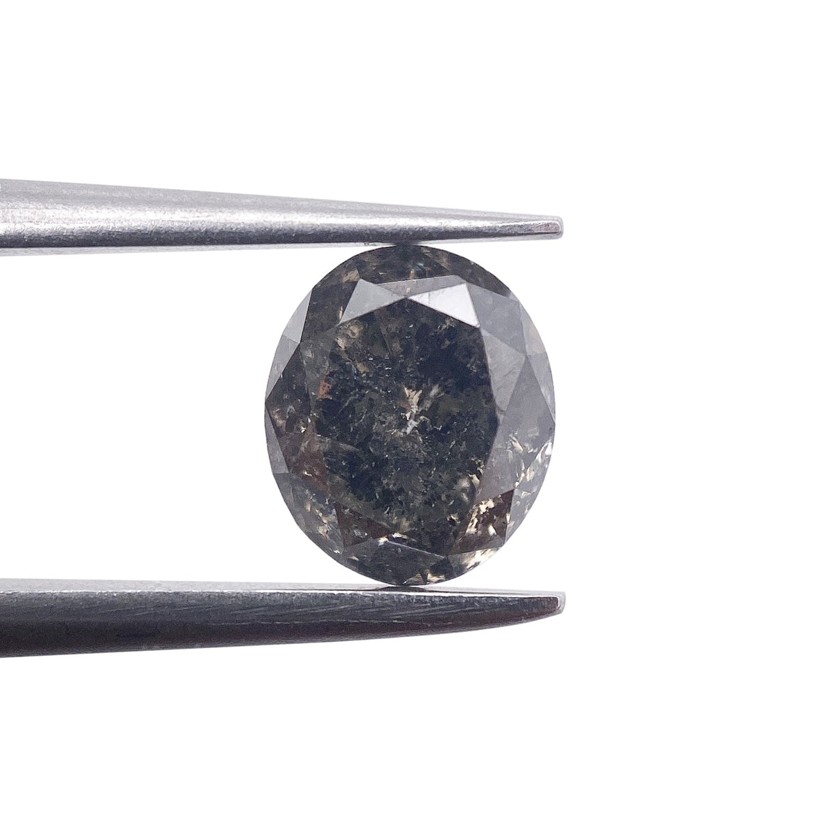 1.05ct | Salt &amp; Pepper Oval Shape Brilliant Cut Diamond - Modern Rustic Diamond