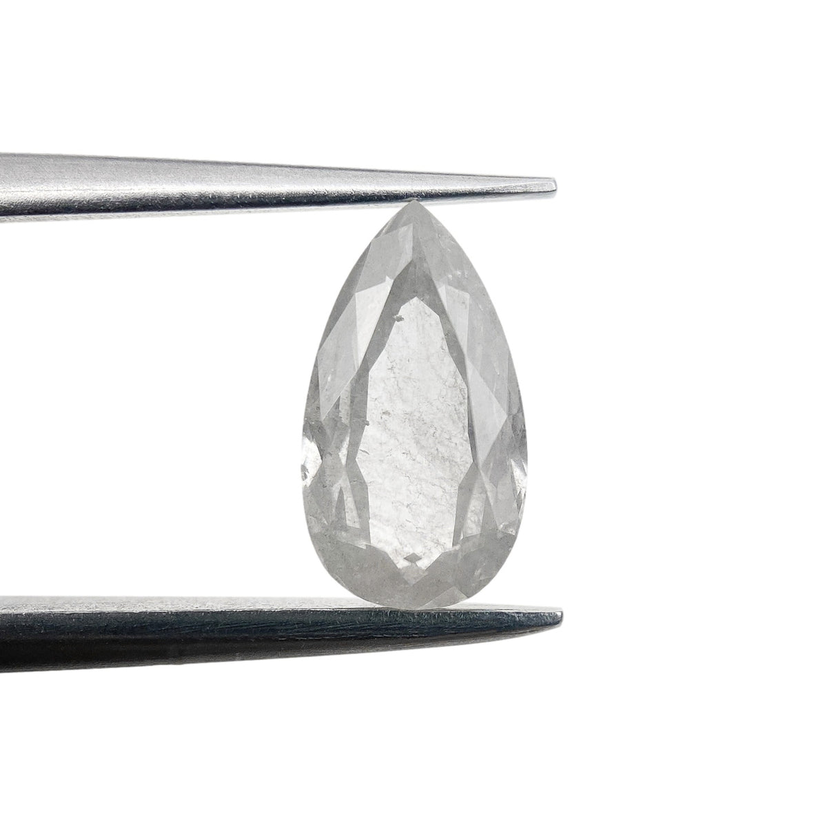 0.97ct | Salt &amp; Pepper Pear Shape Rose Cut Diamond - Modern Rustic Diamond