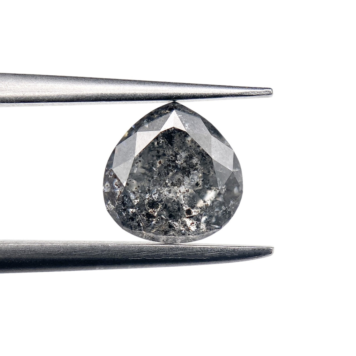 0.90ct | Salt &amp; Pepper Pear Shape Brilliant Cut Diamond - Modern Rustic Diamond