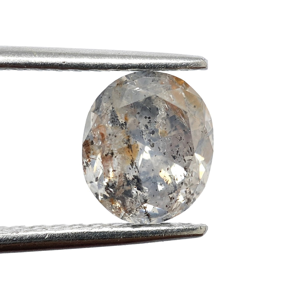 2.27ct | Salt &amp; Pepper Oval Shape Brilliant Cut Diamond - Modern Rustic Diamond