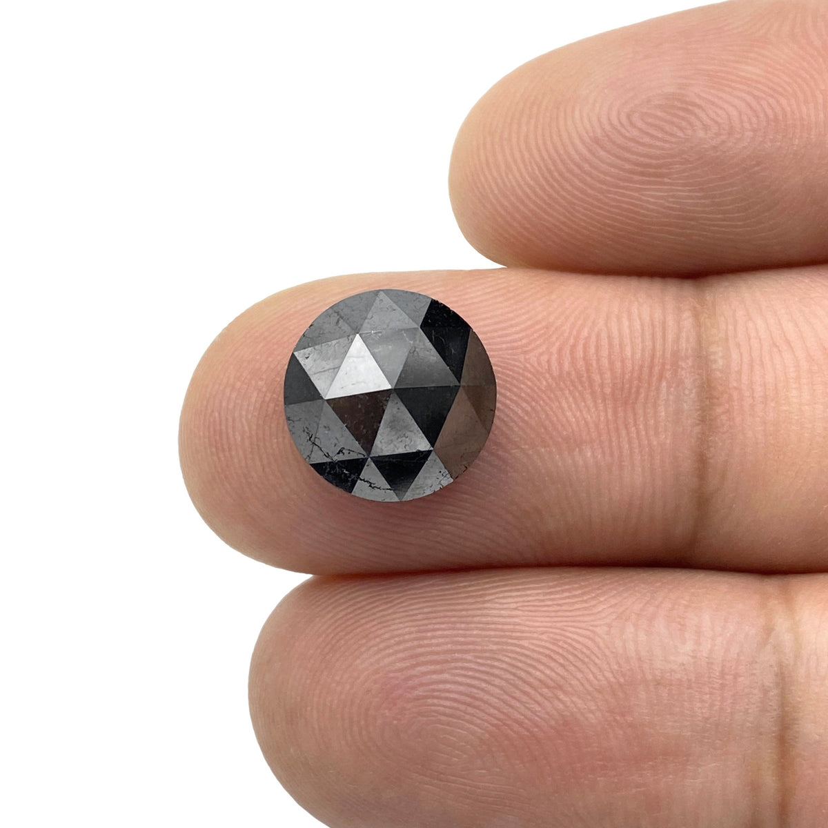 4.55ct | Black/ Round Shape Rose Cut Diamond-Modern Rustic Diamond