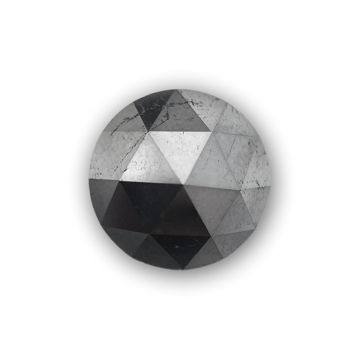 4.55ct | Black/ Round Shape Rose Cut Diamond-Modern Rustic Diamond