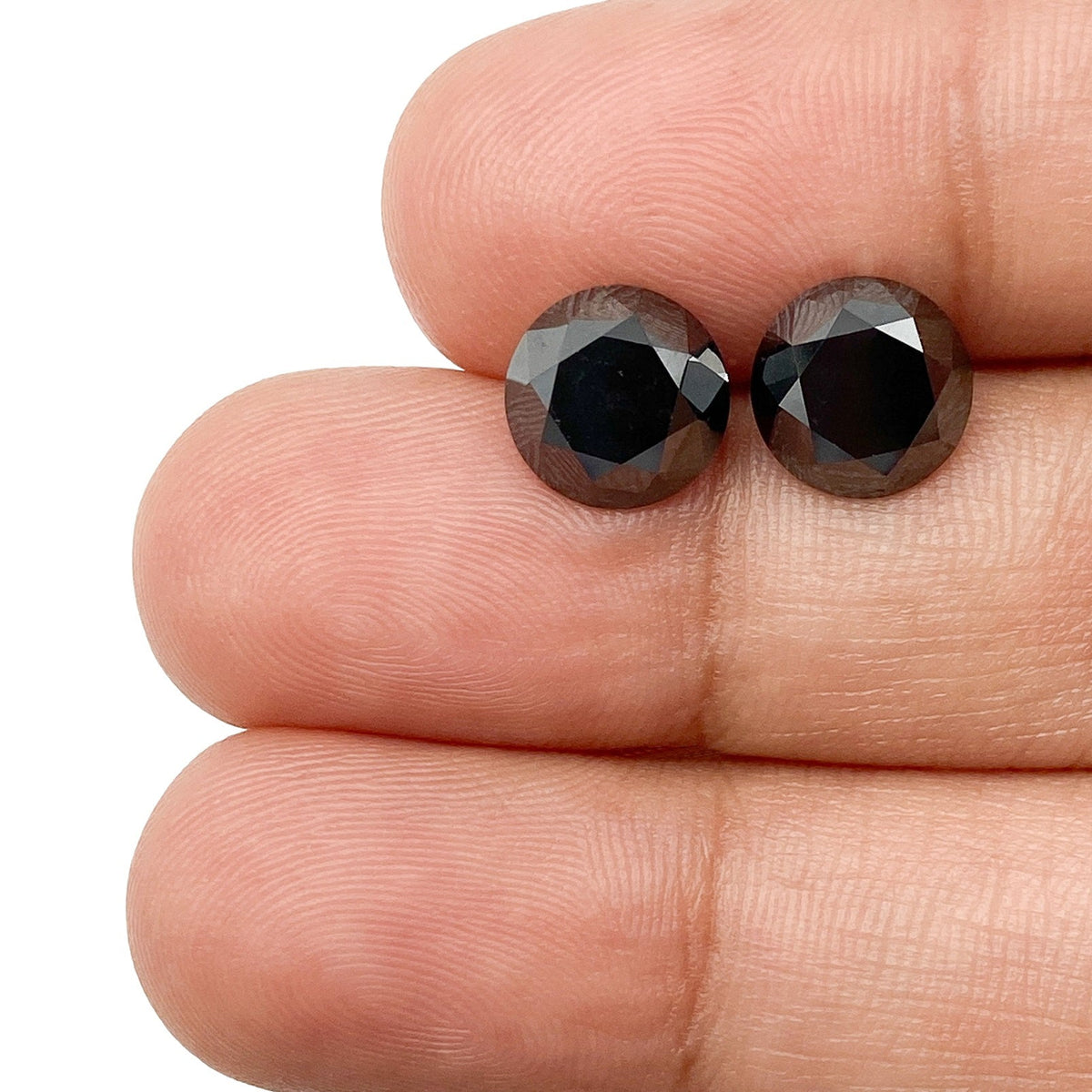 5.05cttw | Black Round Shape Brilliant Cut Diamond Matched Pair-Modern Rustic Diamond