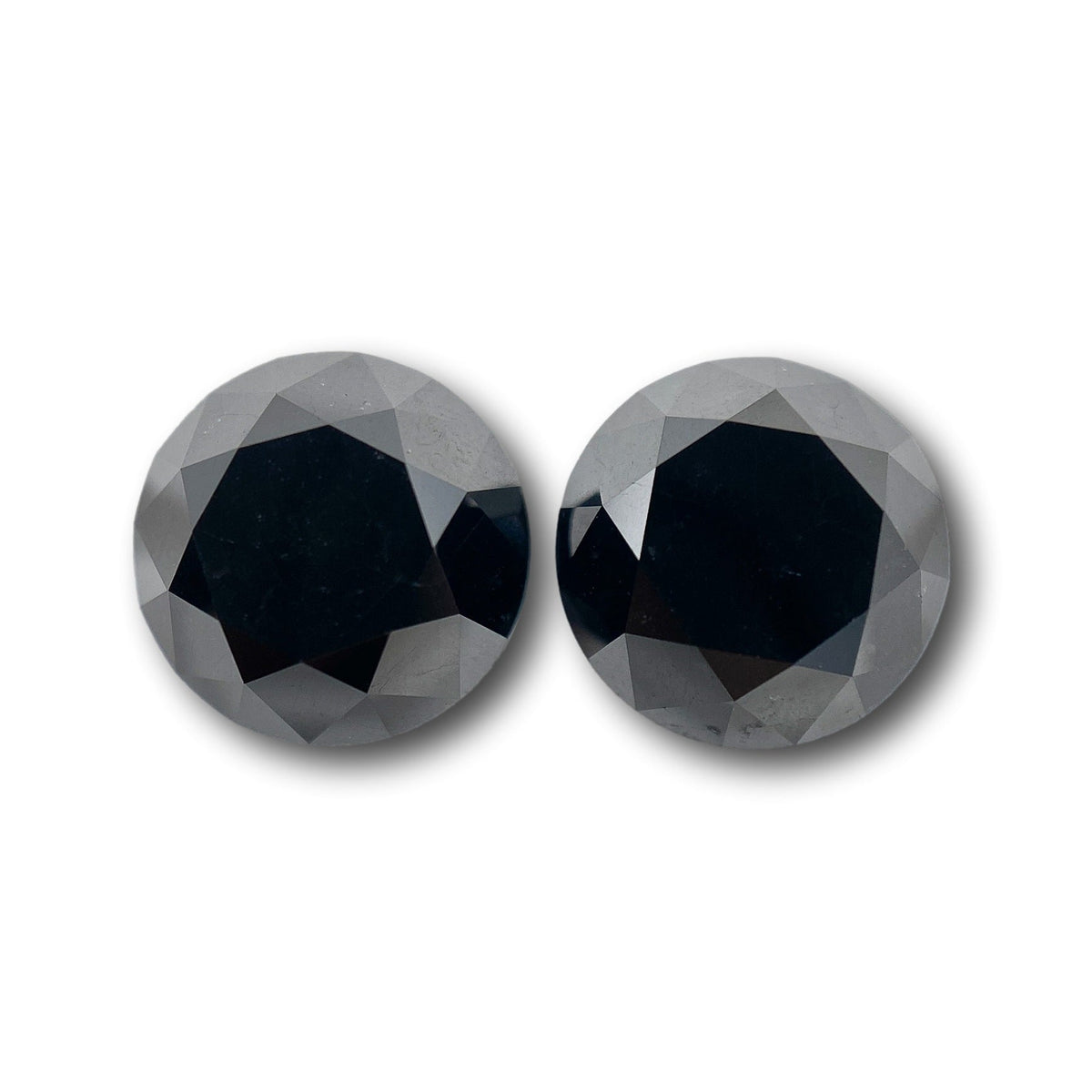 5.05cttw | Black Round Shape Brilliant Cut Diamond Matched Pair-Modern Rustic Diamond