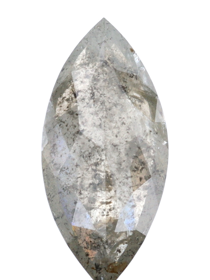 1.83ct | Salt &amp; Pepper Marquise Shape Brilliant Cut Diamond - Modern Rustic Diamond