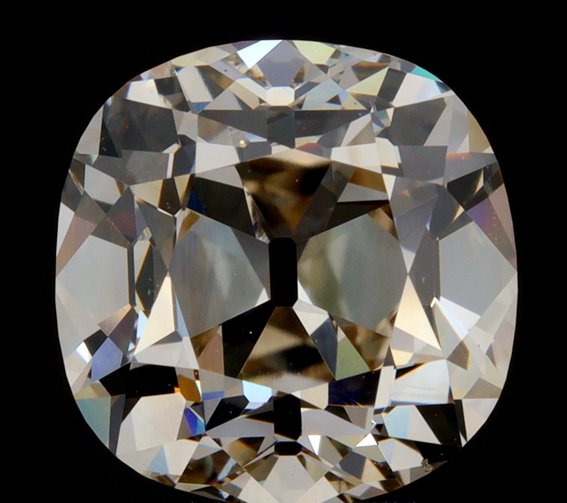 2.76ct | Light Brown VVS Cushion Shape Old Mine Cut Diamond - Modern Rustic Diamond