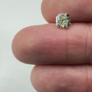 0.88ct | Fancy Green/I1 Radiant Shape Brilliant Cut Diamond (GIA) - Modern Rustic Diamond