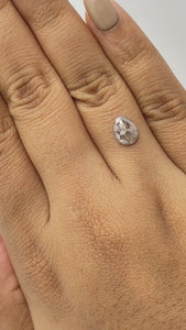 1.14ct | Salt & Pepper Pear Shape Rose Cut Diamond - Modern Rustic Diamond