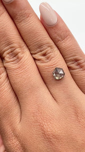 1.36ct | Salt & Pepper Shield Shape Rose Cut Diamond - Modern Rustic Diamond