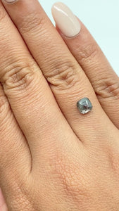 1.26ct | Salt & Pepper Cushion Shape Rose Cut Diamond - Modern Rustic Diamond