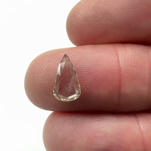 0.92ct | Champagne VVS Pear Shape Rose Cut Diamond - Modern Rustic Diamond